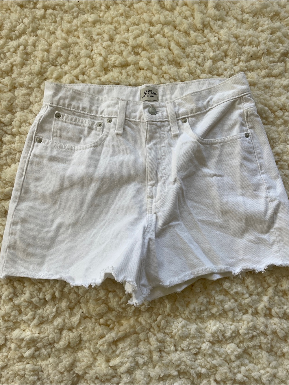 J. Crew White Denim Cutoff Jean Shorts